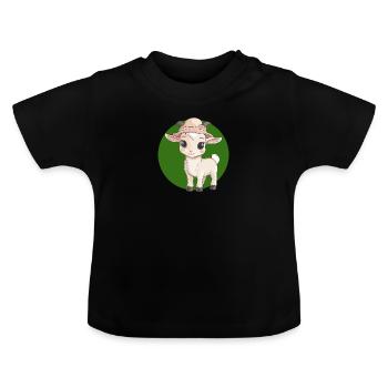 Chèvre Chèvre Taureau de chèvre - T-shirt bio col rond Bébé - noir - Devant