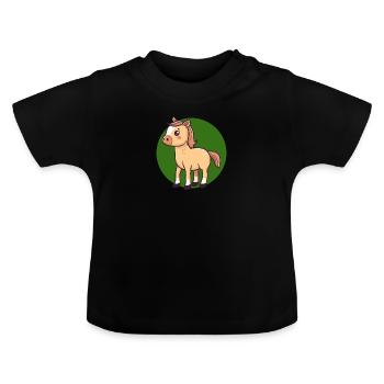 Cavalier - T-shirt bio col rond Bébé - noir - Devant