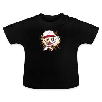 Baseball Baseballschläger Catcher - Baby Bio-T-Shirt mit Rundhals - Schwarz - Vorne