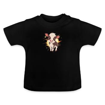 Éleveur de vaches - T-shirt bio col rond Bébé - noir - Devant