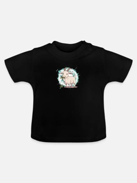 Ziege Steinbock Ziegen - Baby Bio-T-Shirt mit Rundhals - Schwarz