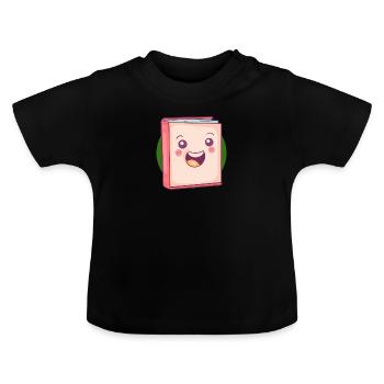 Lire l’auteur - T-shirt bio col rond Bébé - noir - Devant
