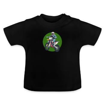 Moto Dirt Bike - T-shirt bio col rond Bébé - noir - Devant