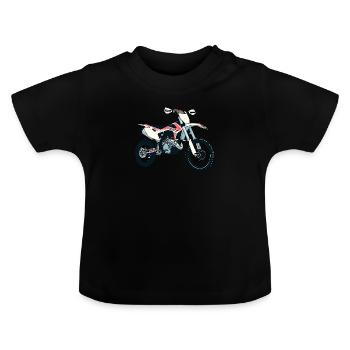 Dirtbike Motorsport - Baby Bio-T-Shirt mit Rundhals - Schwarz - Vorne