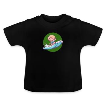Surfeur Surfeur Fille - T-shirt bio col rond Bébé - noir - Devant