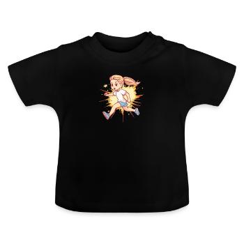 Sprint en course à pied - T-shirt bio col rond Bébé - noir - Devant