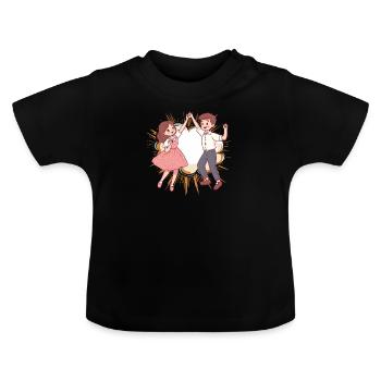 Tanzpaar Foxtrott Tanzschule - Baby Bio-T-Shirt mit Rundhals - Schwarz - Vorne