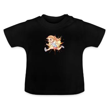 Running Sprint Triathlon - Baby Organic T-Shirt with Round Neck - black - Front