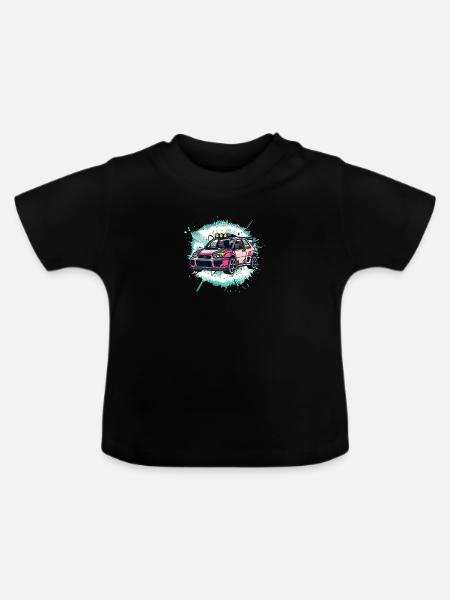 Rallye Tuning - Baby Bio-T-Shirt mit Rundhals - Schwarz