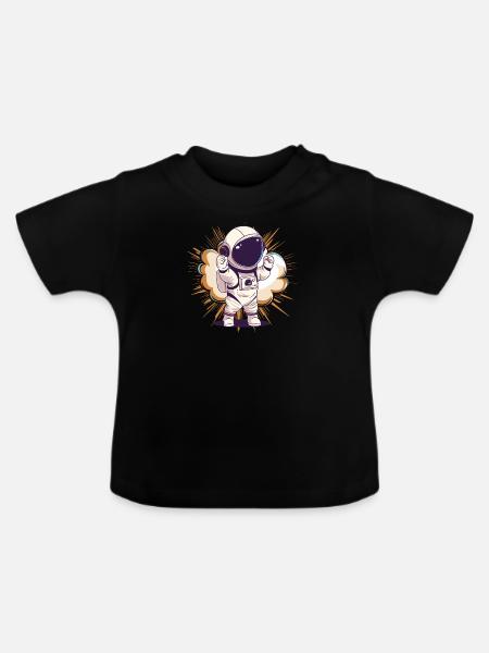 Astronaut Spaceman - Baby Bio-T-Shirt mit Rundhals - Schwarz