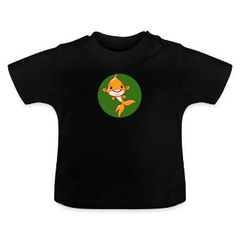 Fische Fischer - Baby Bio-T-Shirt mit Rundhals - Schwarz - Vorne