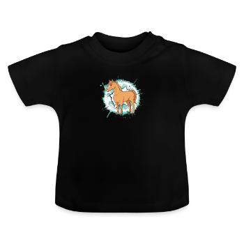 Galop tête de cheval - T-shirt bio col rond Bébé - noir - Devant