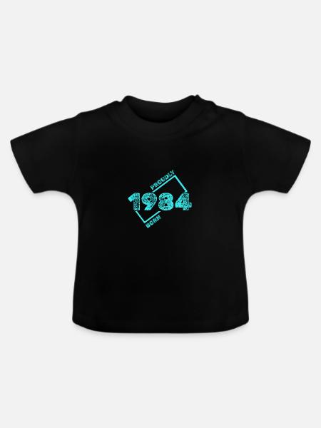 Jahr 1984 - Baby Bio-T-Shirt mit Rundhals - Schwarz