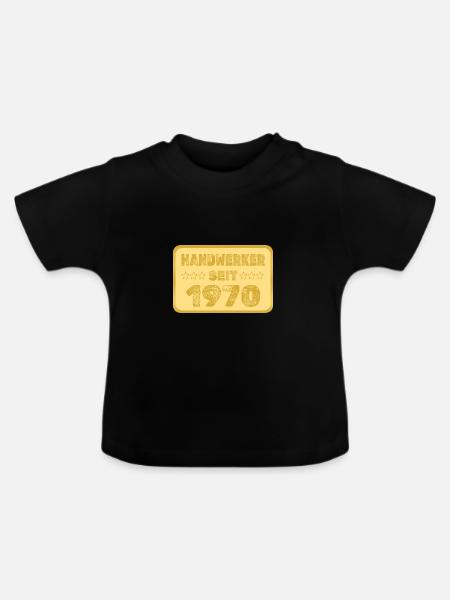 seit 1970 - Baby Bio-T-Shirt mit Rundhals - Schwarz