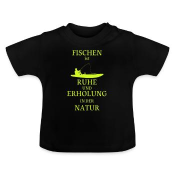 Fischen Ruhe Erholung - Baby Bio-T-Shirt mit Rundhals - Schwarz - Vorne