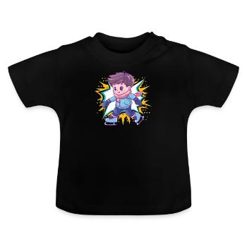 Eislauf Eislaufen Eisläuferin - Baby Bio-T-Shirt mit Rundhals - Schwarz - Vorne