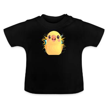 Perruche - T-shirt bio col rond Bébé - noir - Devant