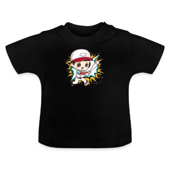 Baseball Battes de baseball Joueurs de baseball - T-shirt bio col rond Bébé - noir - Devant