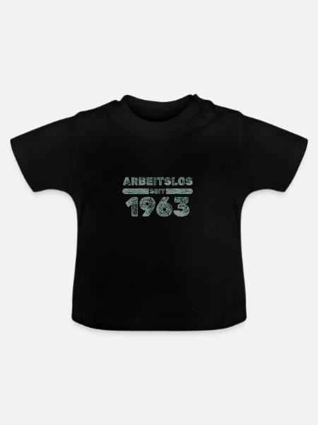 Arbeitslos seit 1963 - Baby Bio-T-Shirt mit Rundhals - Schwarz