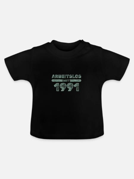 Witzig 1991 - Baby Bio-T-Shirt mit Rundhals - Schwarz