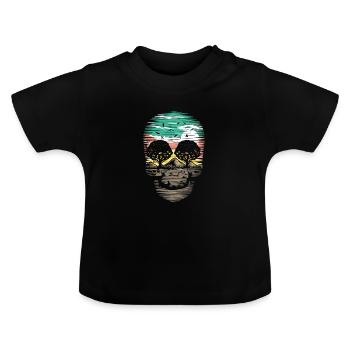 Crâne de la nature - T-shirt bio col rond Bébé - noir - Devant