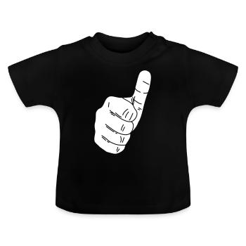 Daumen hoch - Thumbs up - Baby Bio-T-Shirt mit Rundhals - Schwarz - Vorne