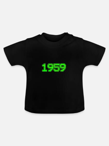 1959 - Baby Bio-T-Shirt mit Rundhals - Schwarz