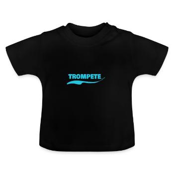 Namensschild Trompete - Baby Bio-T-Shirt mit Rundhals - Schwarz - Vorne