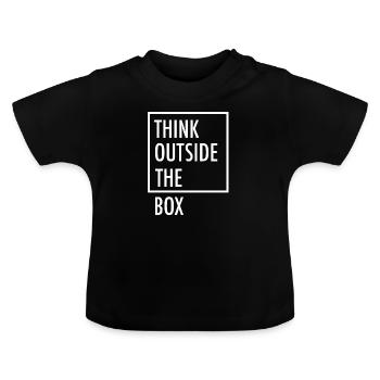 Think outside the box - Baby Bio-T-Shirt mit Rundhals - Schwarz - Vorne