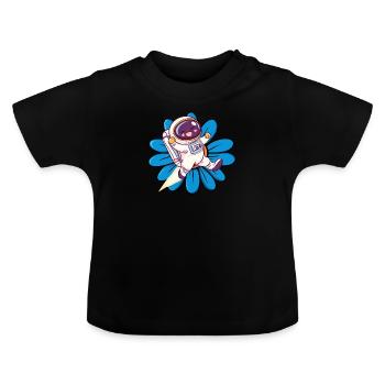 Astronaute vaisseau spatial Spaceman - T-shirt bio col rond Bébé - noir - Devant