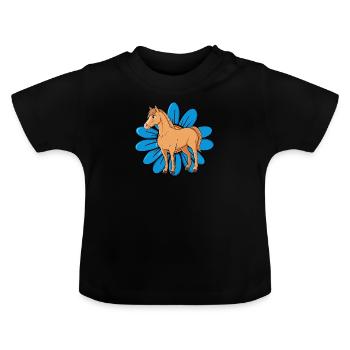 Cavaliers - T-shirt bio col rond Bébé - noir - Devant
