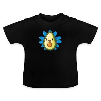 Avocado Veganerin Umwelt - Baby Bio-T-Shirt mit Rundhals - Schwarz - Vorne