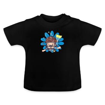 Taucher Diving - Baby Bio-T-Shirt mit Rundhals - Schwarz - Vorne