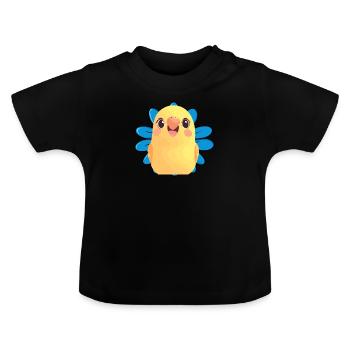 Perruche - T-shirt bio col rond Bébé - noir - Devant