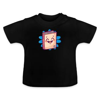 Lesen Leseratte - Baby Bio-T-Shirt mit Rundhals - Schwarz - Vorne