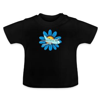 Flugzeug Jet - Baby Bio-T-Shirt mit Rundhals - Schwarz - Vorne