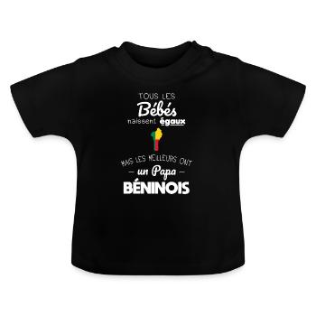 Bébés égaux meilleurs ont un papa Béninois - T-shirt bio col rond Bébé - noir - Devant