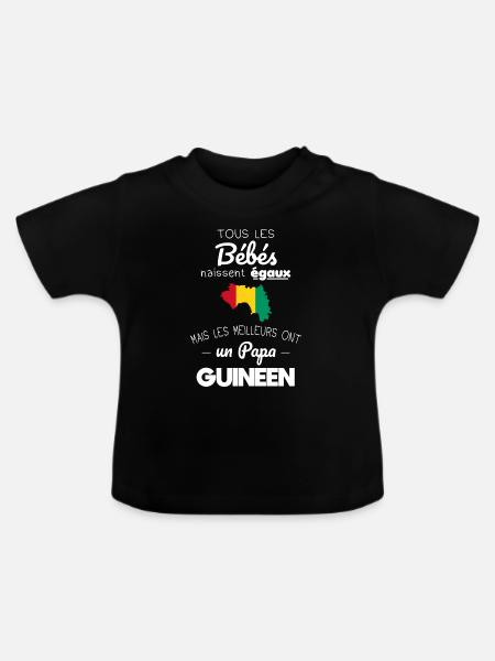 Bébés égaux meilleurs ont un papa Guinéen - T-shirt bio col rond Bébé - noir