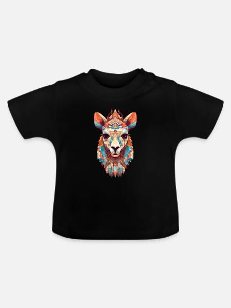 Lama - Baby Bio-T-Shirt mit Rundhals - Schwarz