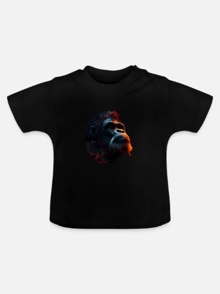 Gorilla - Baby Bio-T-Shirt mit Rundhals - Schwarz