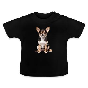 Chihuahua - Baby Bio-T-Shirt mit Rundhals - Schwarz - Vorne