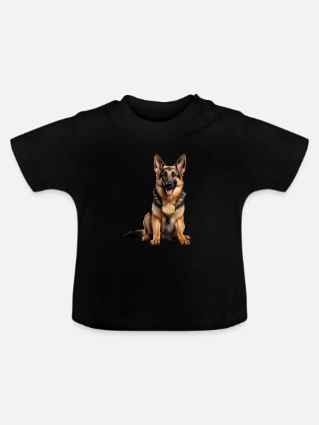 German Shepherd - Baby Bio-T-Shirt mit Rundhals - Schwarz