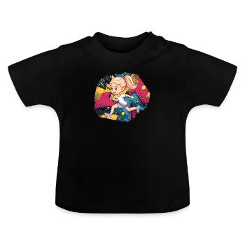 Sprint en course à pied - T-shirt bio col rond Bébé - noir - Devant