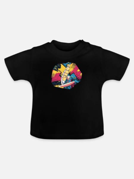 Windsurfen Windsurf - Baby Bio-T-Shirt mit Rundhals - Schwarz