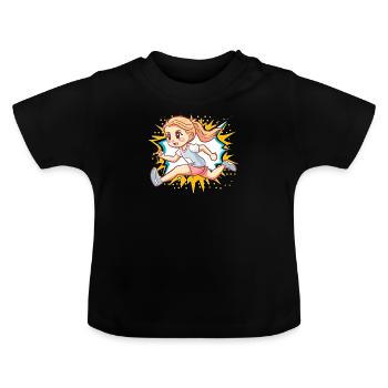 Course à pied Sprint Endurance - T-shirt bio col rond Bébé - noir - Devant