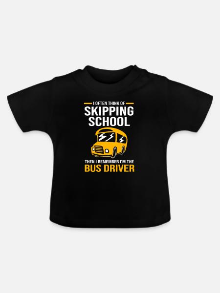 Schulbusfahrer Busfahrer Schulbus - Baby Bio-T-Shirt mit Rundhals - Schwarz