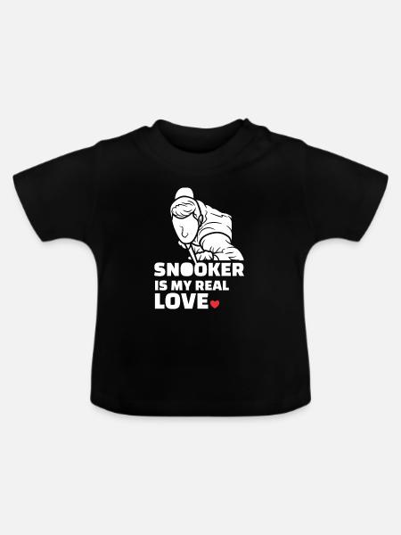 Ich Liebe Snooker - Baby Bio-T-Shirt mit Rundhals - Schwarz