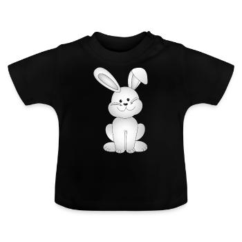 Hase - Baby Bio-T-Shirt mit Rundhals - Schwarz - Vorne