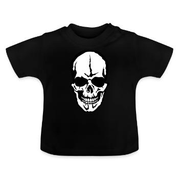Kopf des Todes skull crane - Baby Bio-T-Shirt mit Rundhals - Schwarz - Vorne