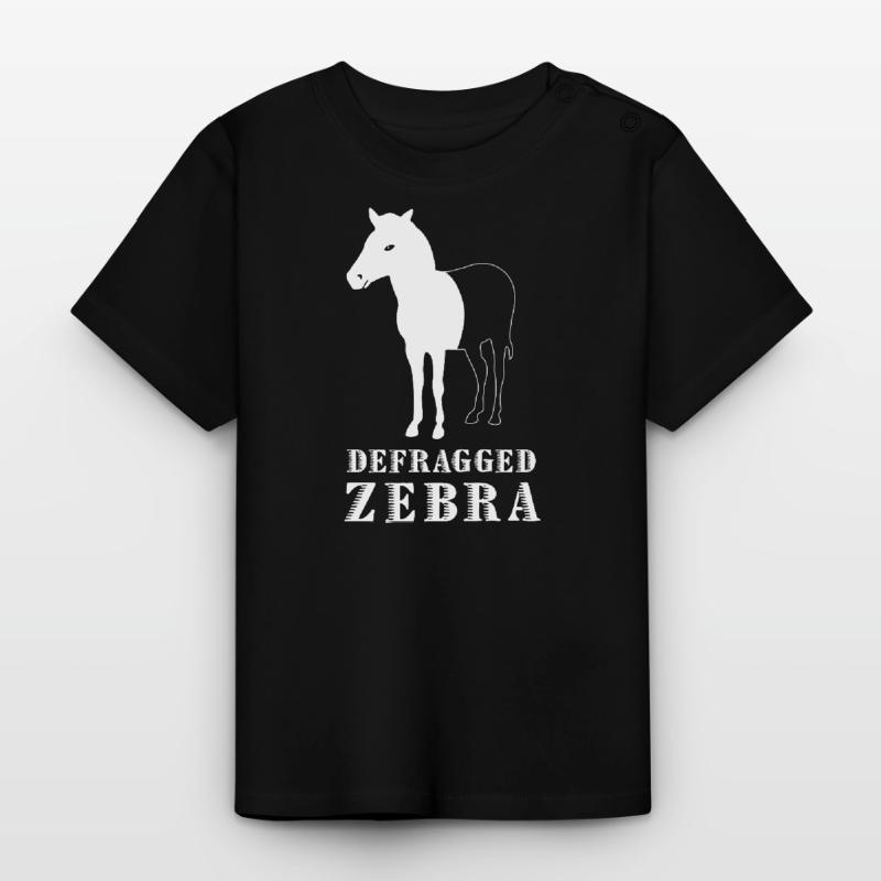 Defragged Zebra Computer Scientist Admin Geek Gift Baby Organic T-Shirt with Round Neck